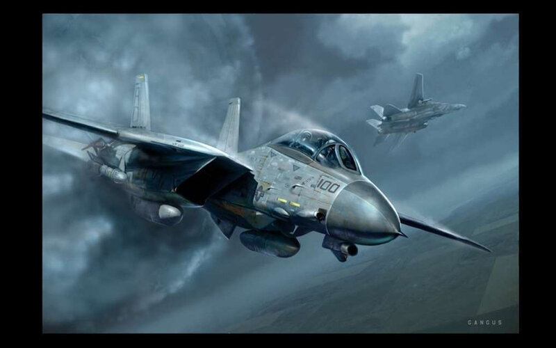 Fighter Jets in Flight — Gray, Dramatic, Digital Art, Clouds, Aircraft, Sky