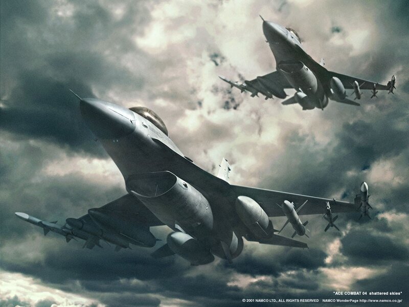 Fighter Jets in Flight — Gray, Dramatic, Digital Art, Clouds