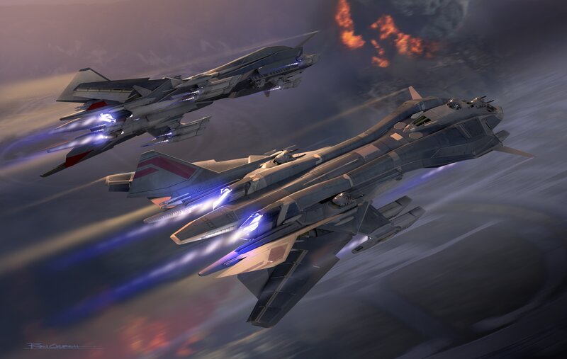 Fighter Jets in Flight — Gray, Dramatic, Sunset