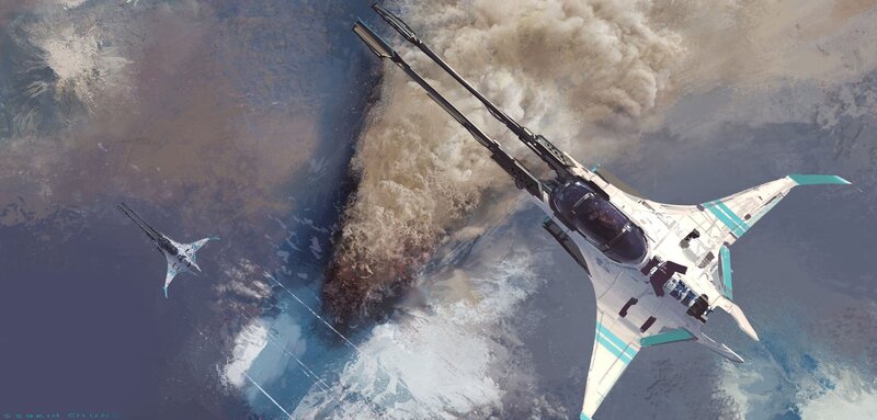Fighter Jets in Flight — White