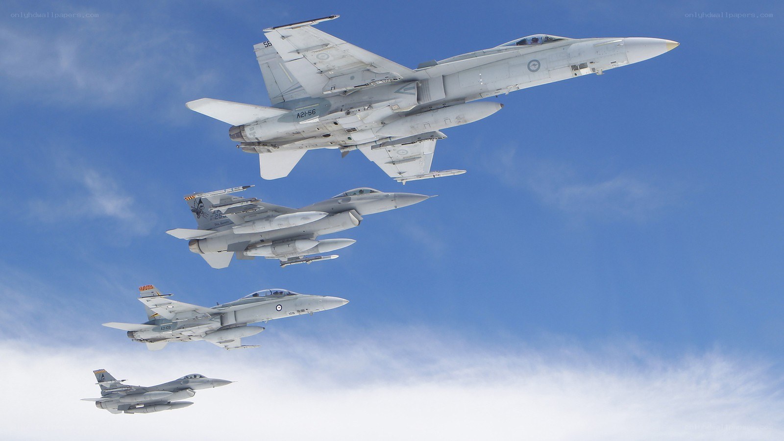 Fighter jets in formation
