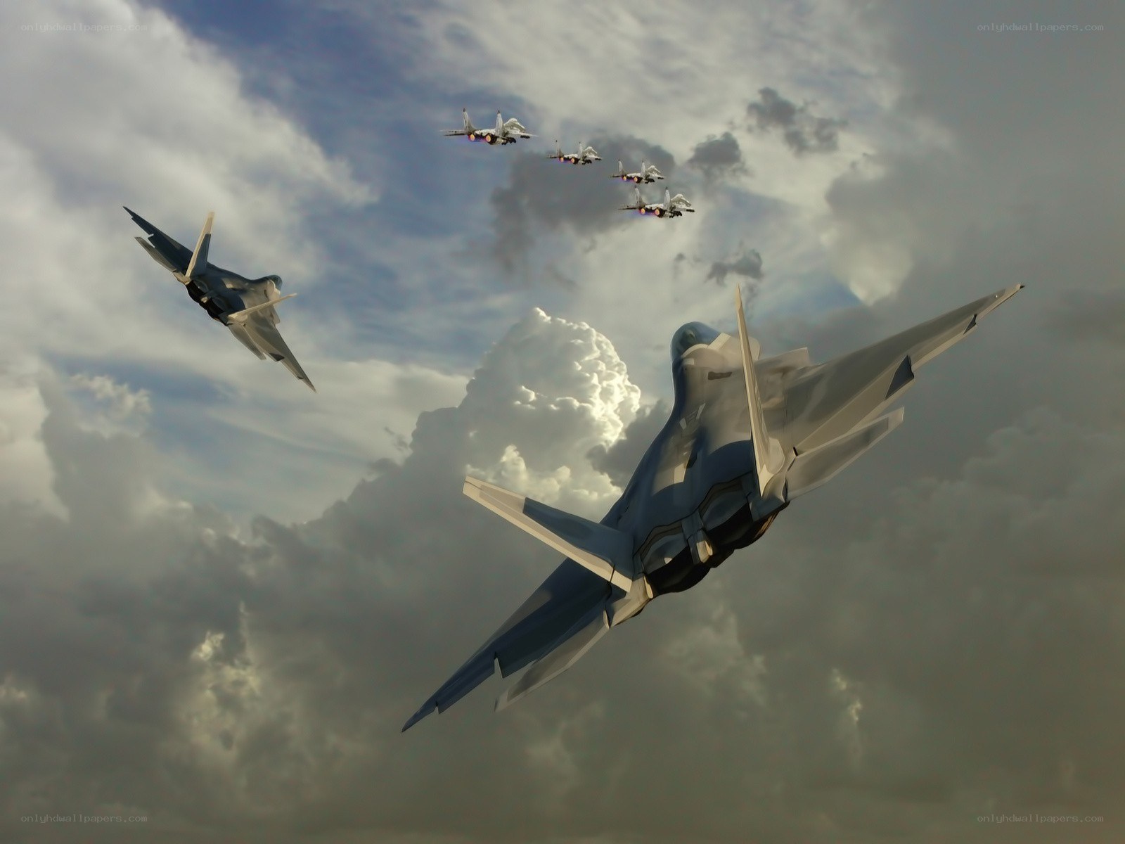 Fighter jets in formation