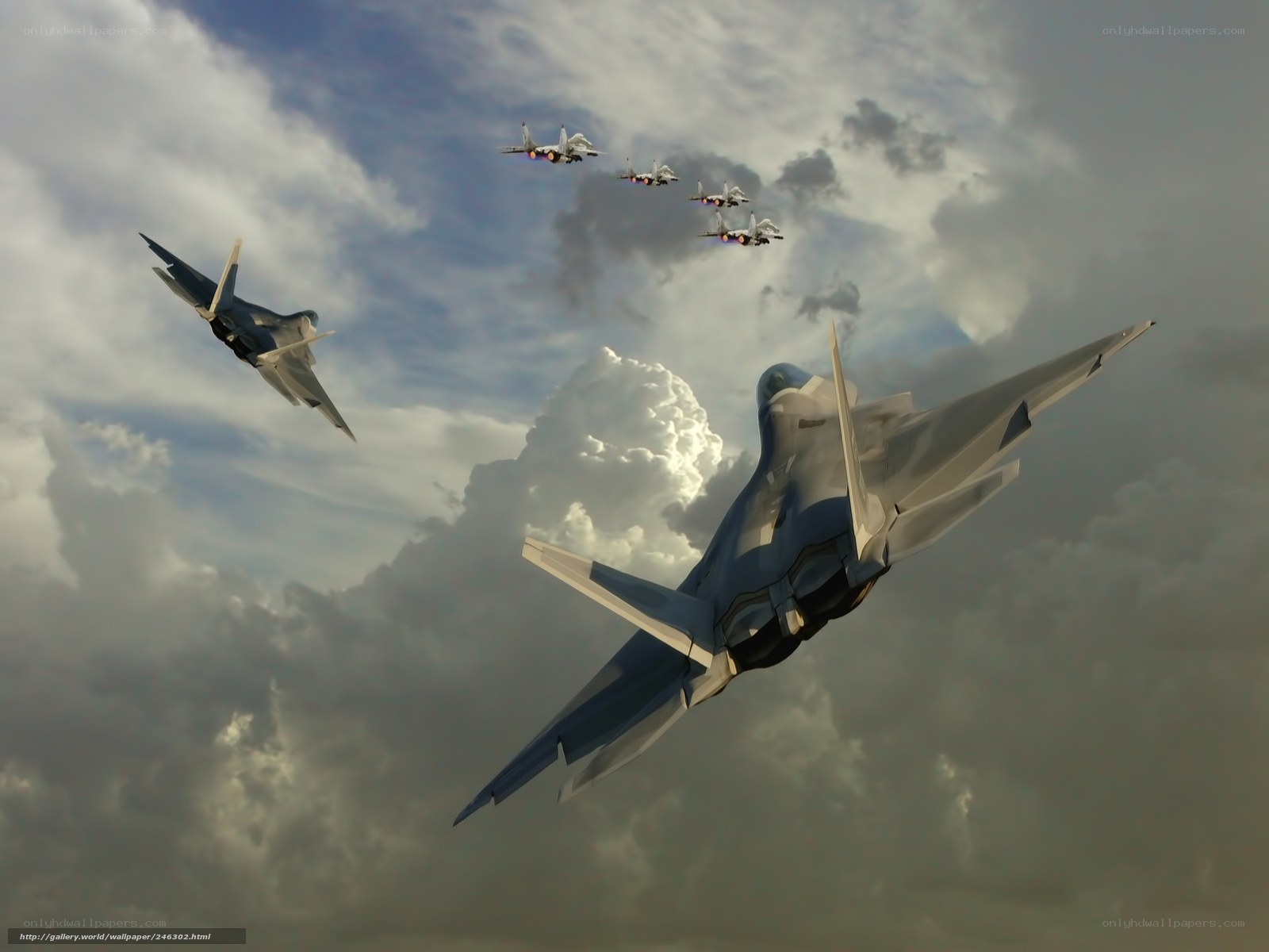 Fighter jets in formation