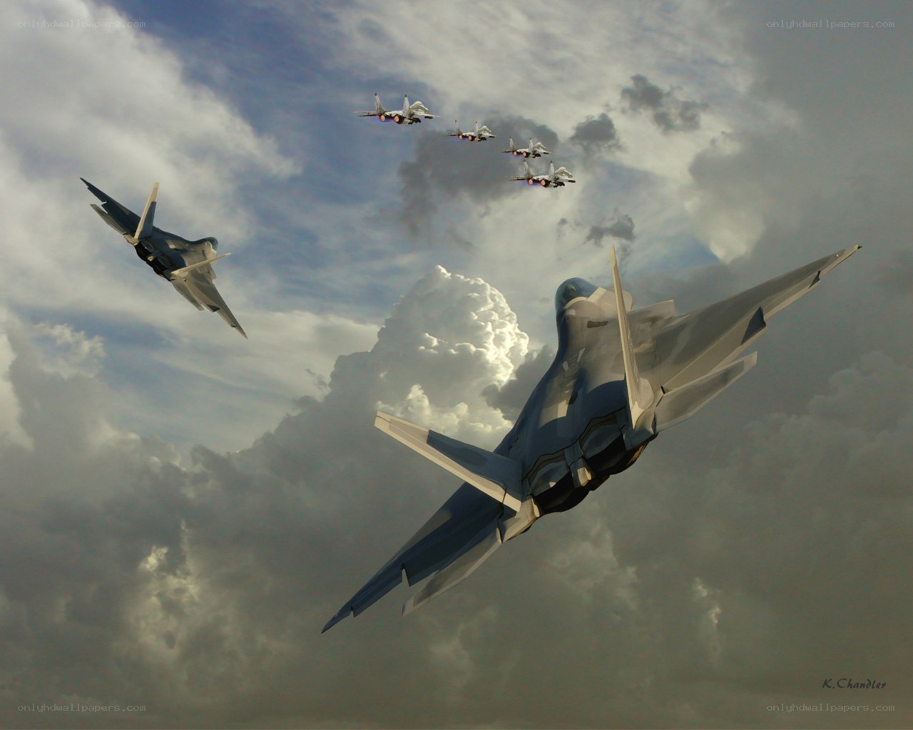 Fighter jets in formation