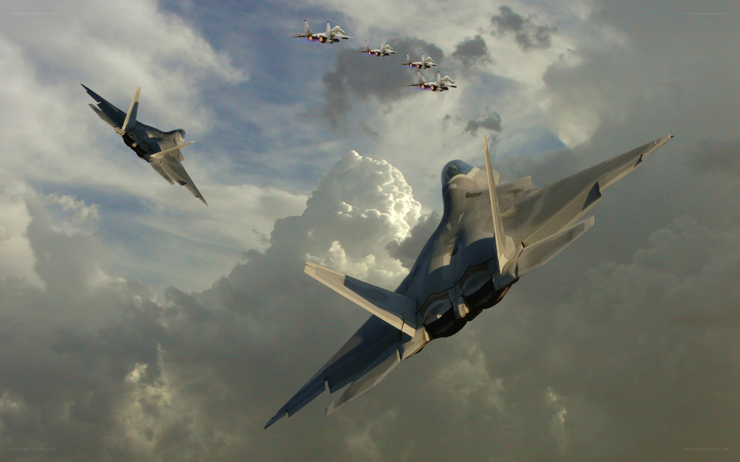 Fighter jets in formation