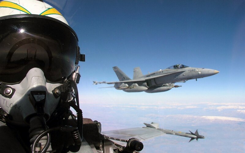 Fighter jets in formation