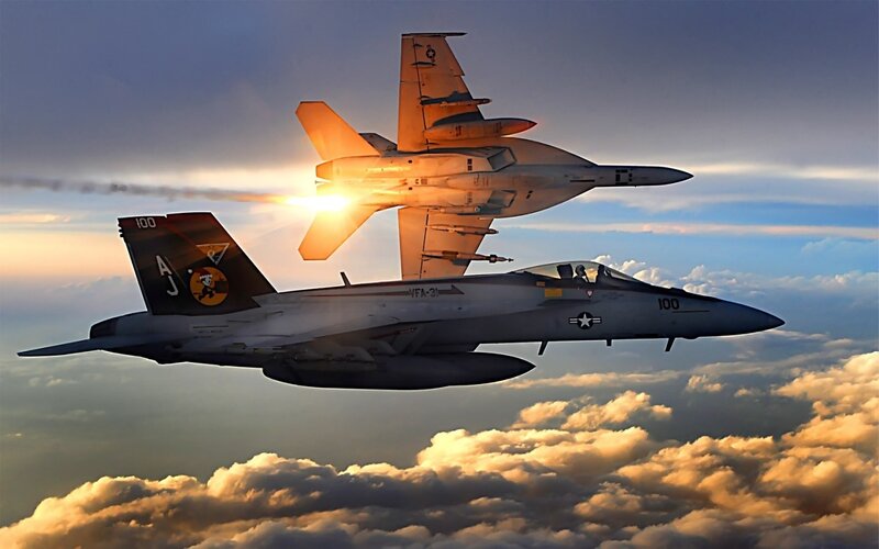 Fighter jets in formation