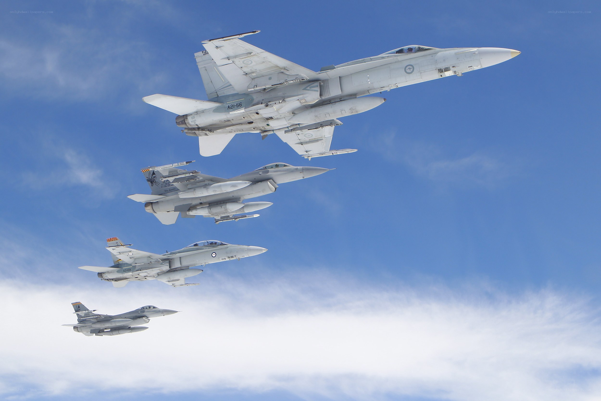 Fighter jets in formation