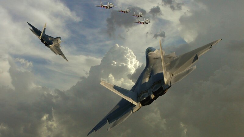Fighter jets in formation