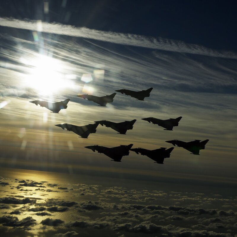 Fighter Jets in Formation — Black