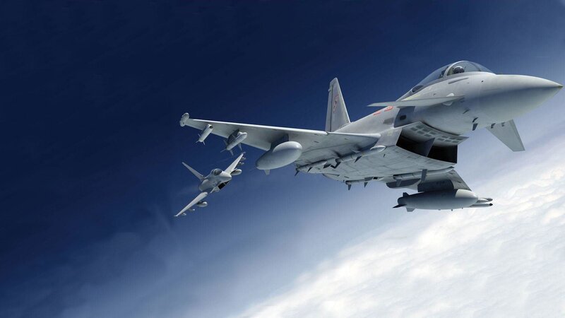 Fighter Jets in Formation — Blue, Dramatic, 3d Render