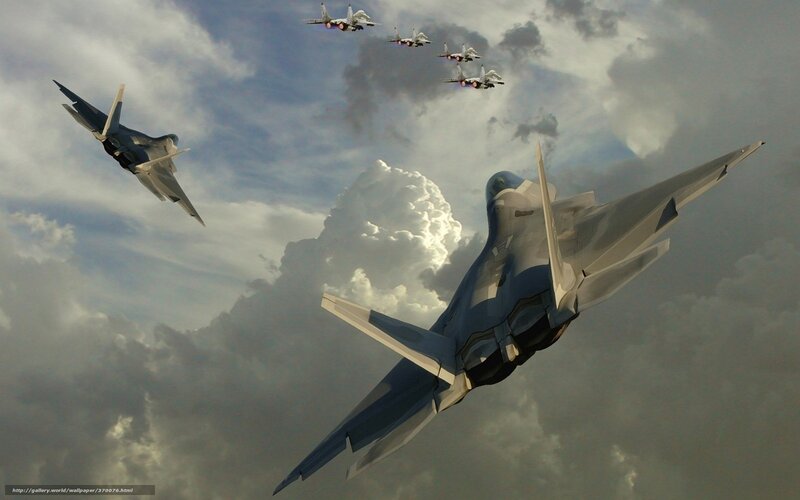 Fighter Jets in Formation — Blue, Dramatic, Digital Art, Aircraft