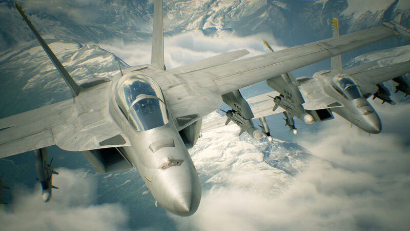 Fighter Jets in Formation — Gray, Dramatic, 3d Render, Mountains