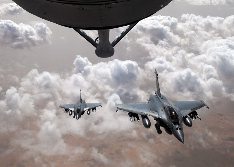 Fighter Jets in Formation — Gray, Dramatic, Afternoon, Photograph, Aircraft, Clouds