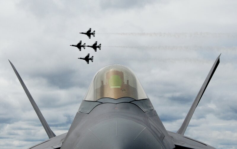 Fighter Jets in Formation — Gray, Dramatic, Afternoon, Photograph, Jet Aircraft
