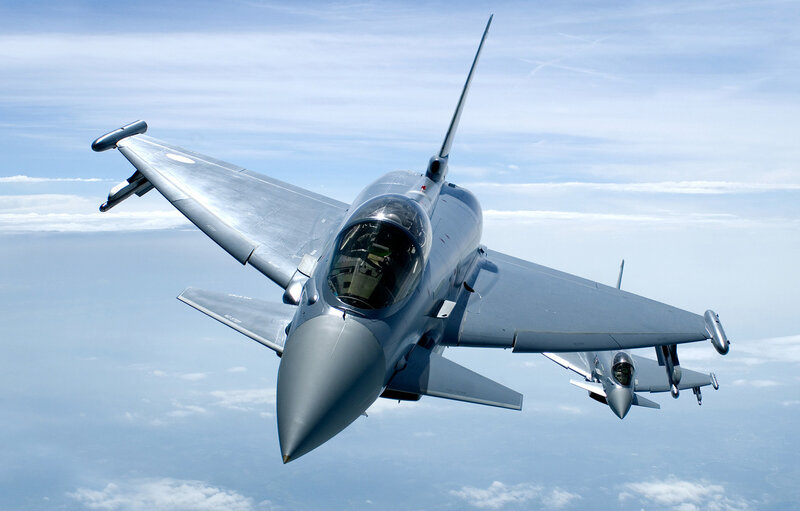 Fighter Jets in Formation — Gray, Dynamic, Afternoon
