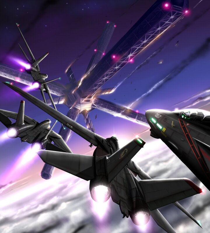 Fighter jets in space battle