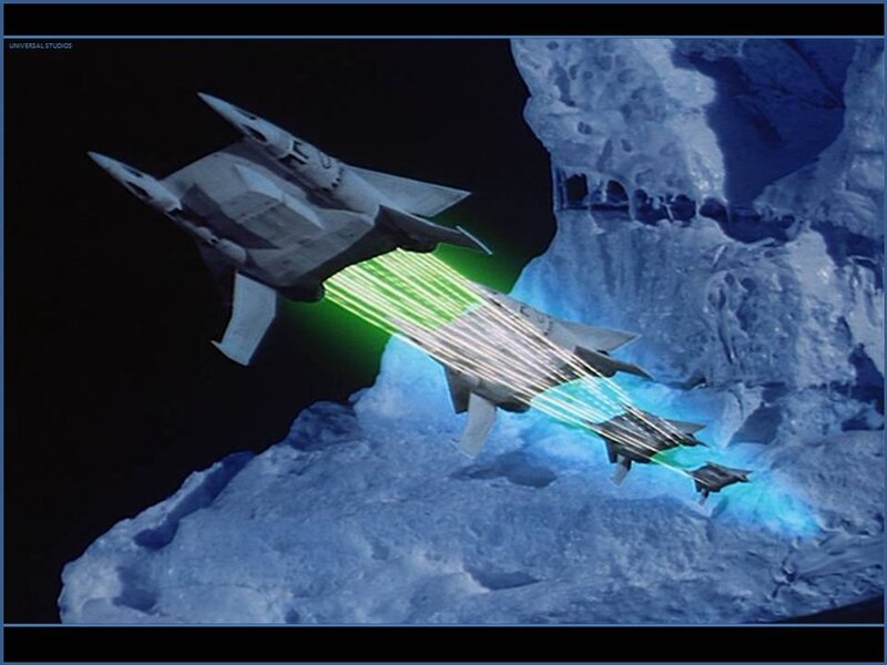 Fighter Jets in Space — Blue