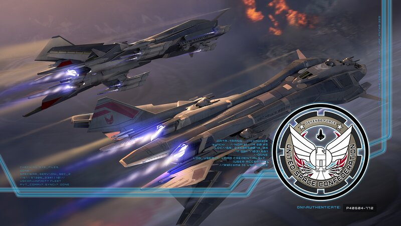 Fighter Jets in Space — Gray
