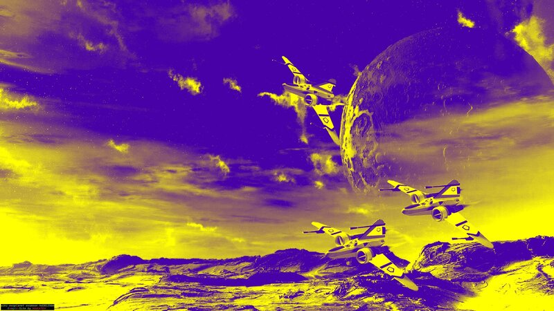 Fighter Jets in Space — Purple