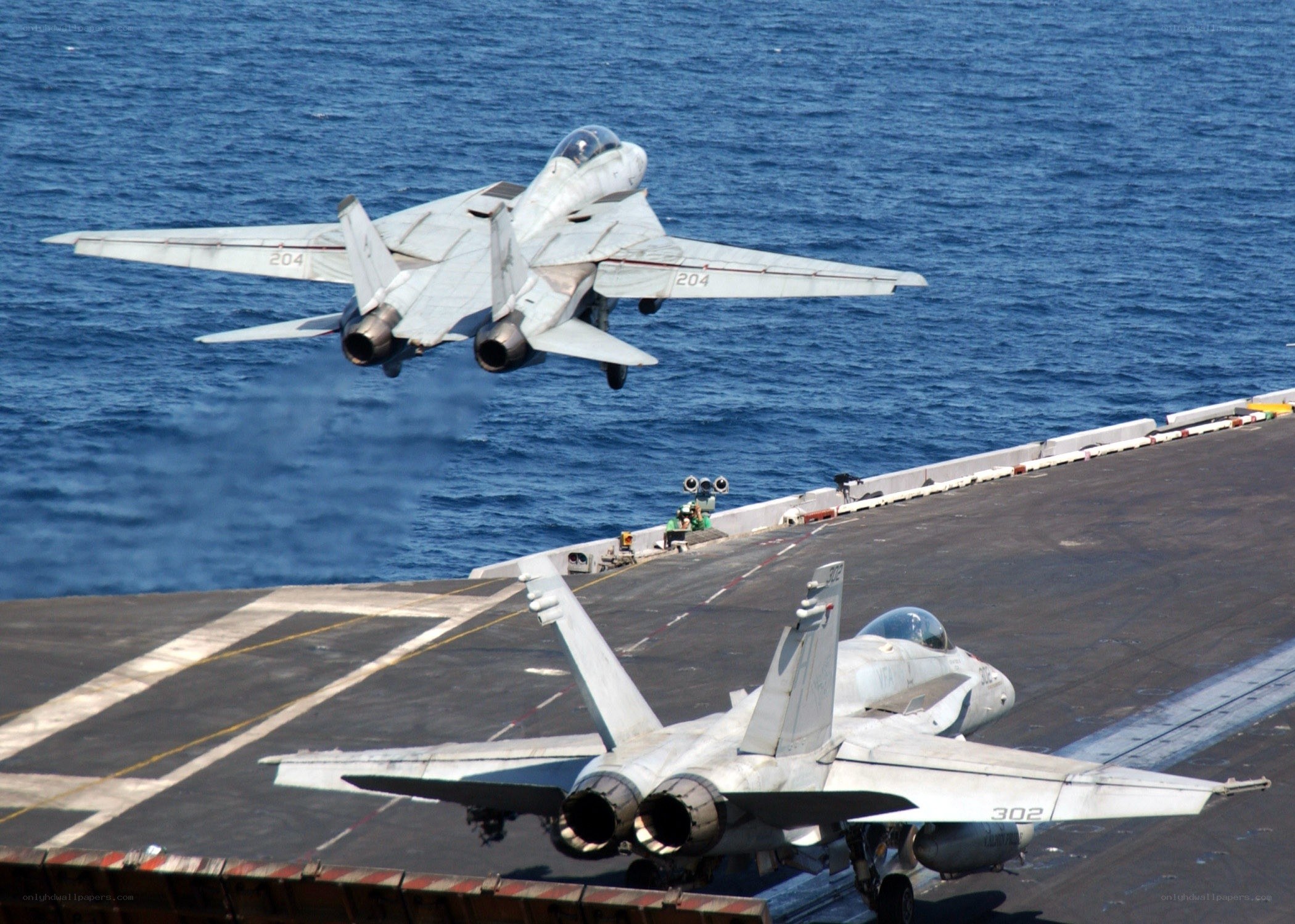 Fighter jets on aircraft carrier
