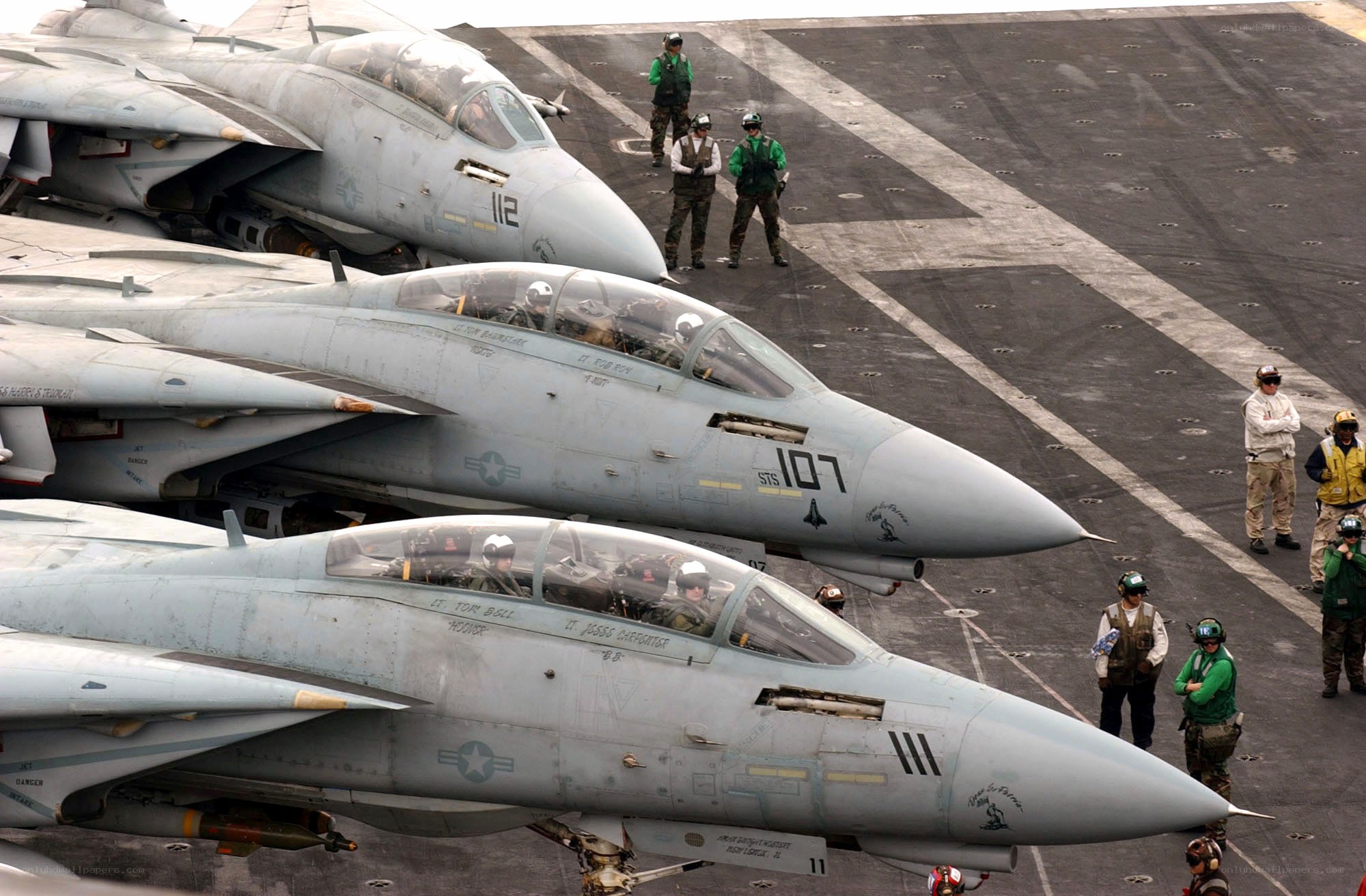 Fighter jets on aircraft carrier deck