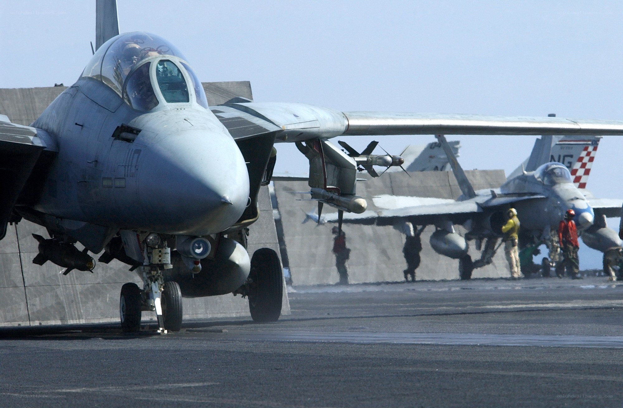 Fighter jets on aircraft carrier deck