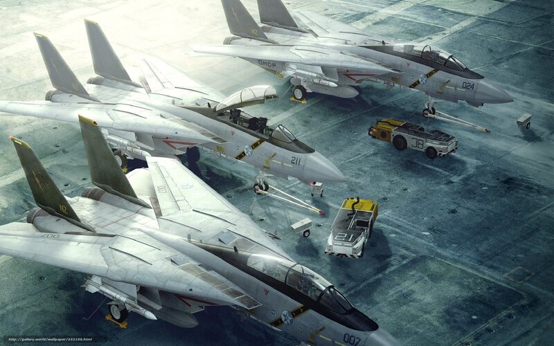 Fighter Jets on Aircraft Carrier — Gray, Dramatic, Afternoon, Digital Art