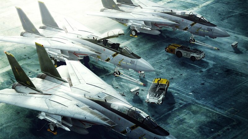 Fighter Jets on Aircraft Carrier — Gray, Dramatic