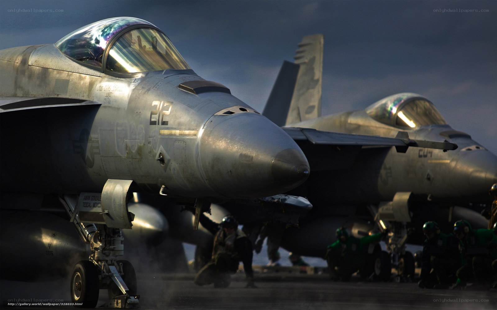 Fighter jets on aircraft carrier