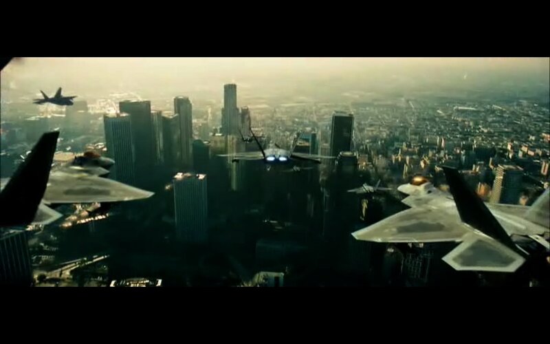 Fighter Jets over City — Gray, Dramatic, Afternoon, 3d Render
