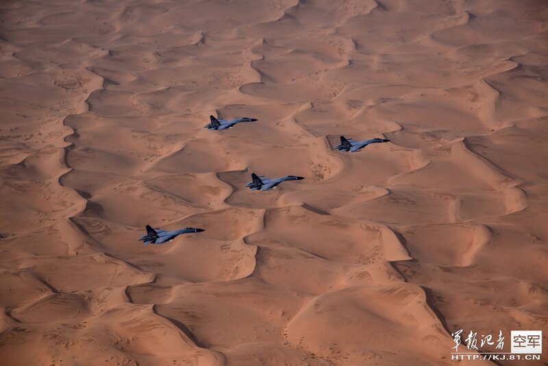 Fighter jets over desert