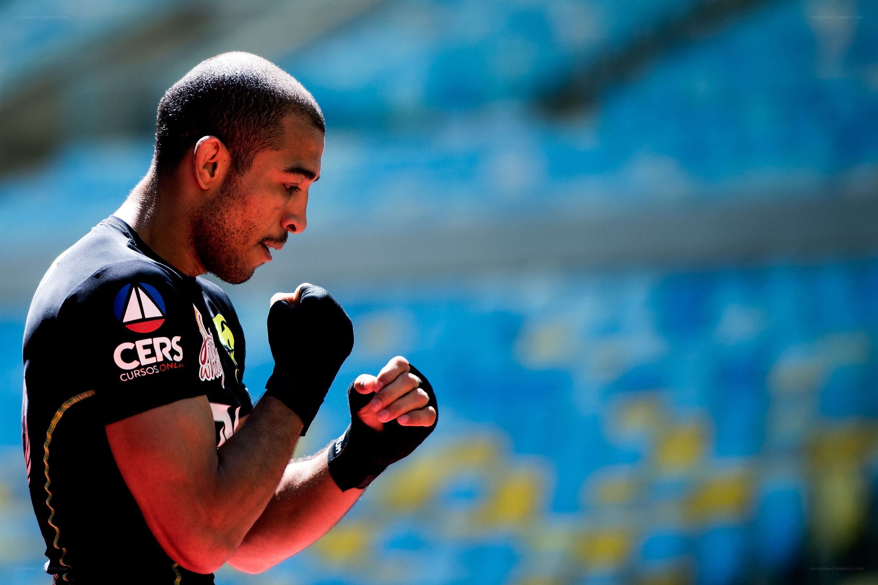 fighter preparing for match