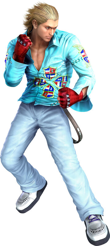 fighting game character in blue outfit