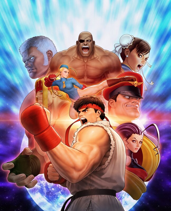 Fighting Game Characters — Blue, Dramatic