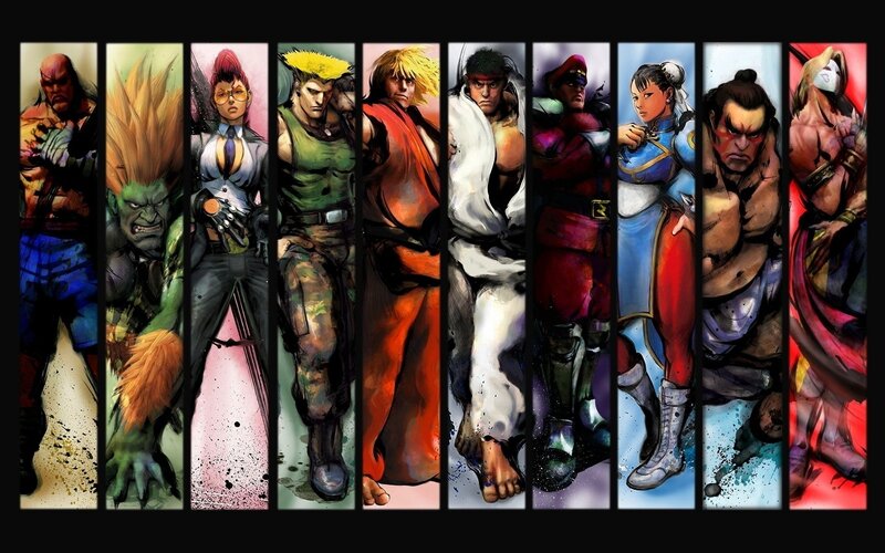 Fighting Game Characters — Red, Dramatic, Digital Art, Martial Arts, Action Poses