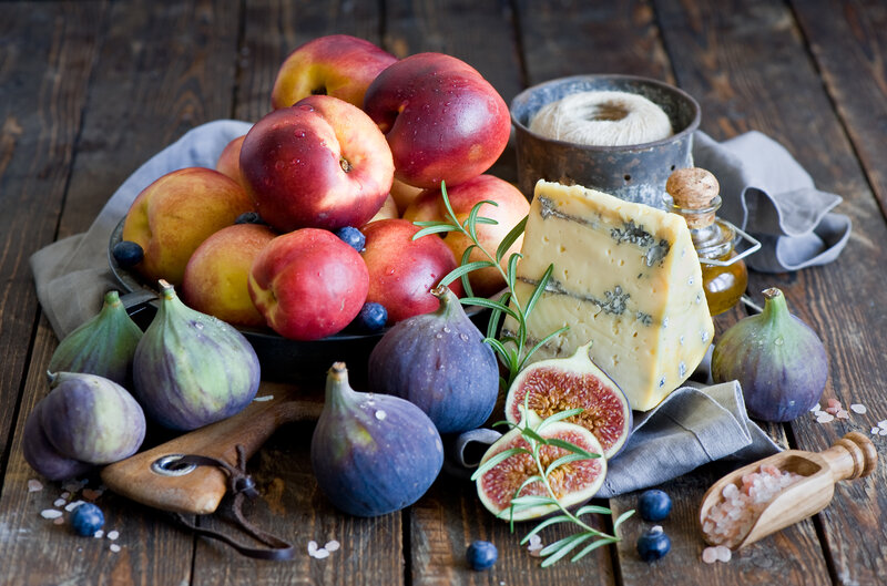 Figs and Peaches with Cheese