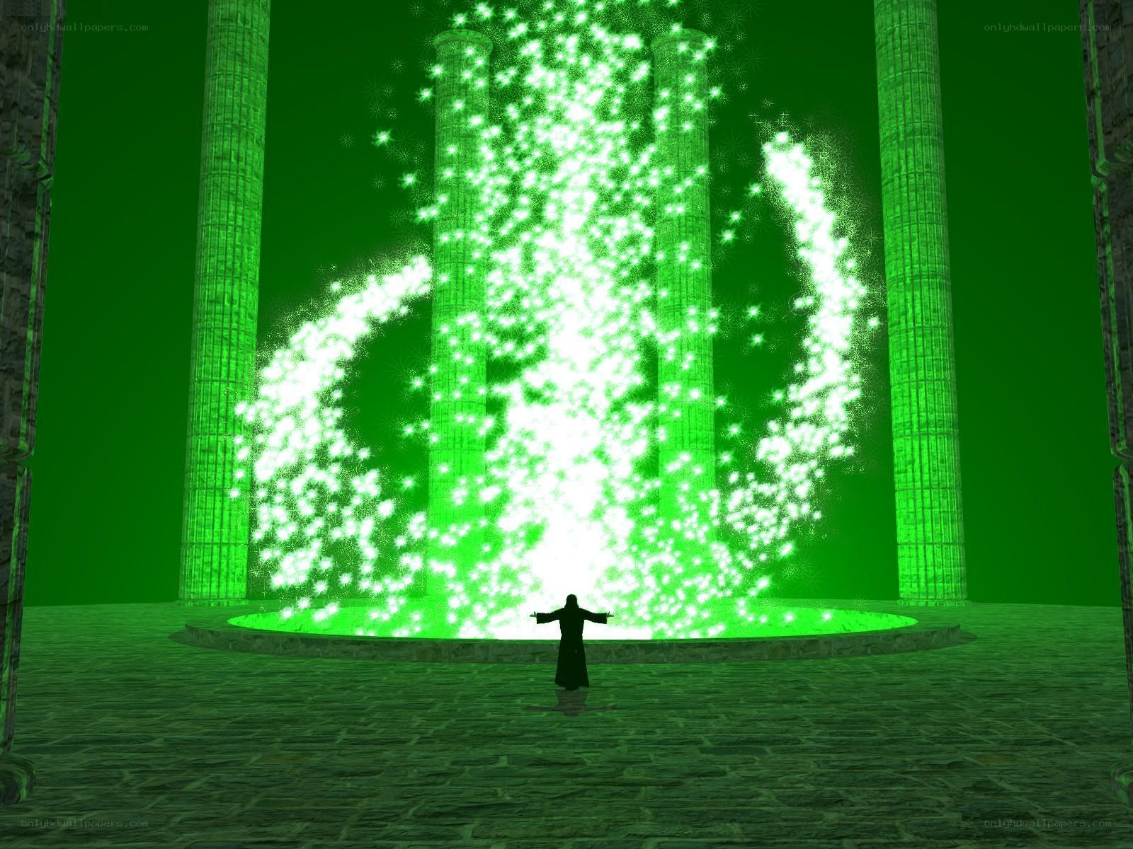 figure before green magical portal