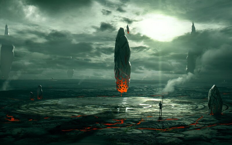Figure Before Monolith