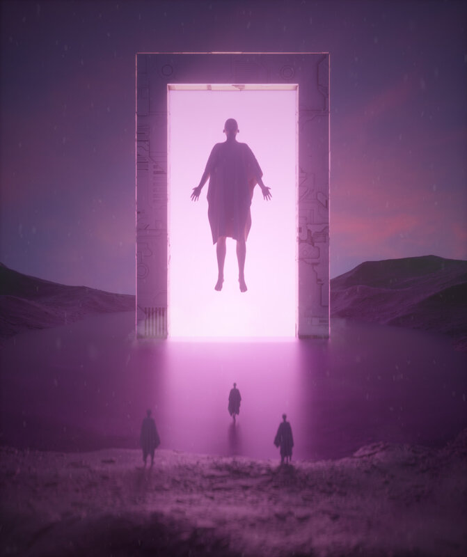 Figure Floating in Portal