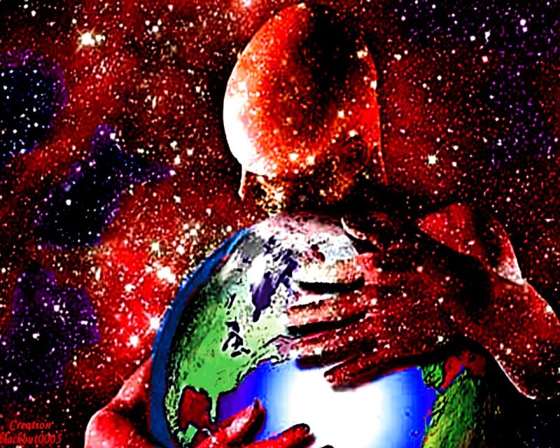 Figure Holding Earth