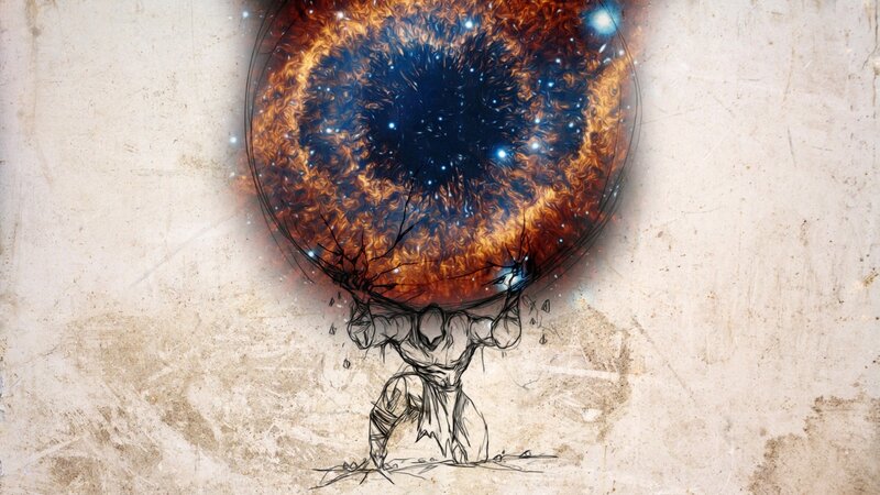 Figure Holding Galaxy
