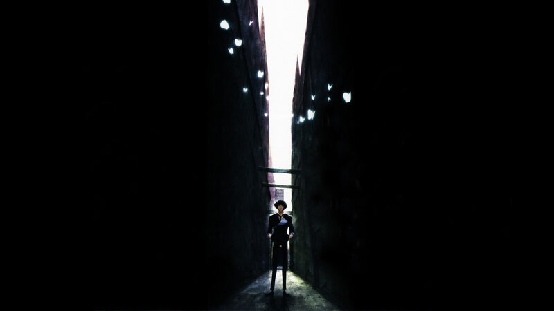 figure in a dark alleyway