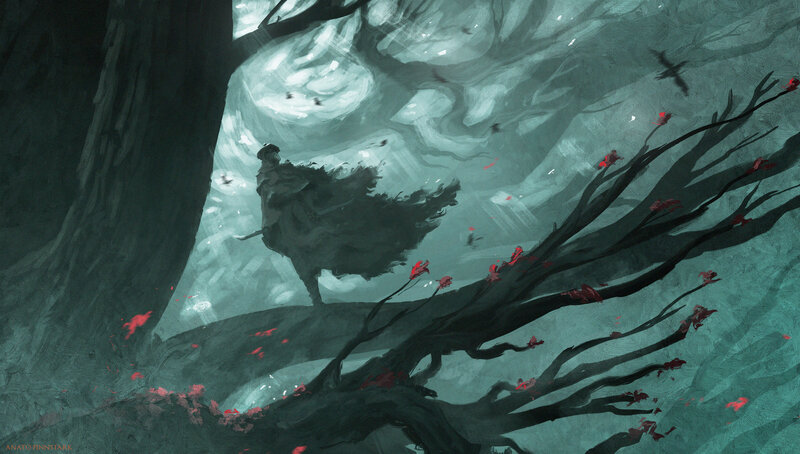 Figure in a Dark Forest — Green