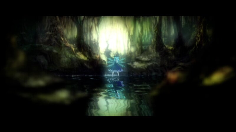 figure in a dark forest