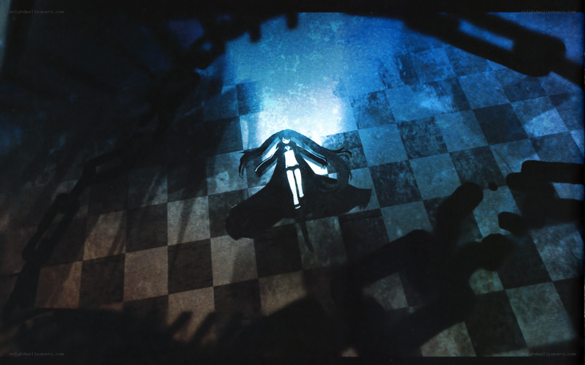 figure in a dark room
