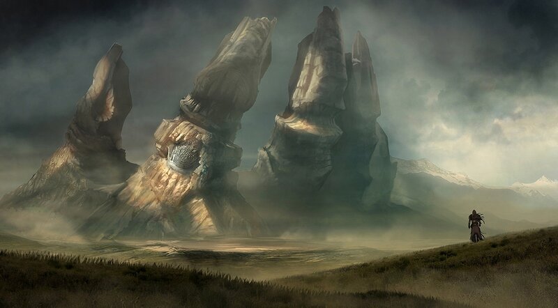 Figure in a Desolate Landscape — Gray