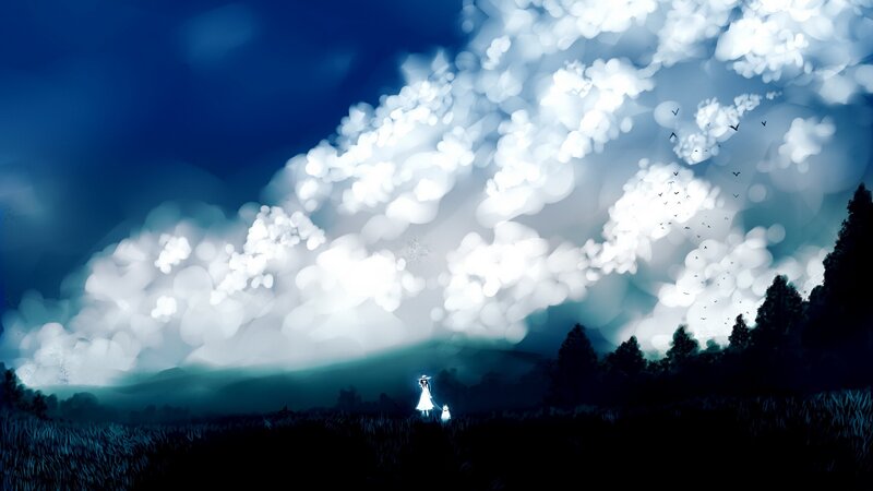 figure in a dreamy landscape