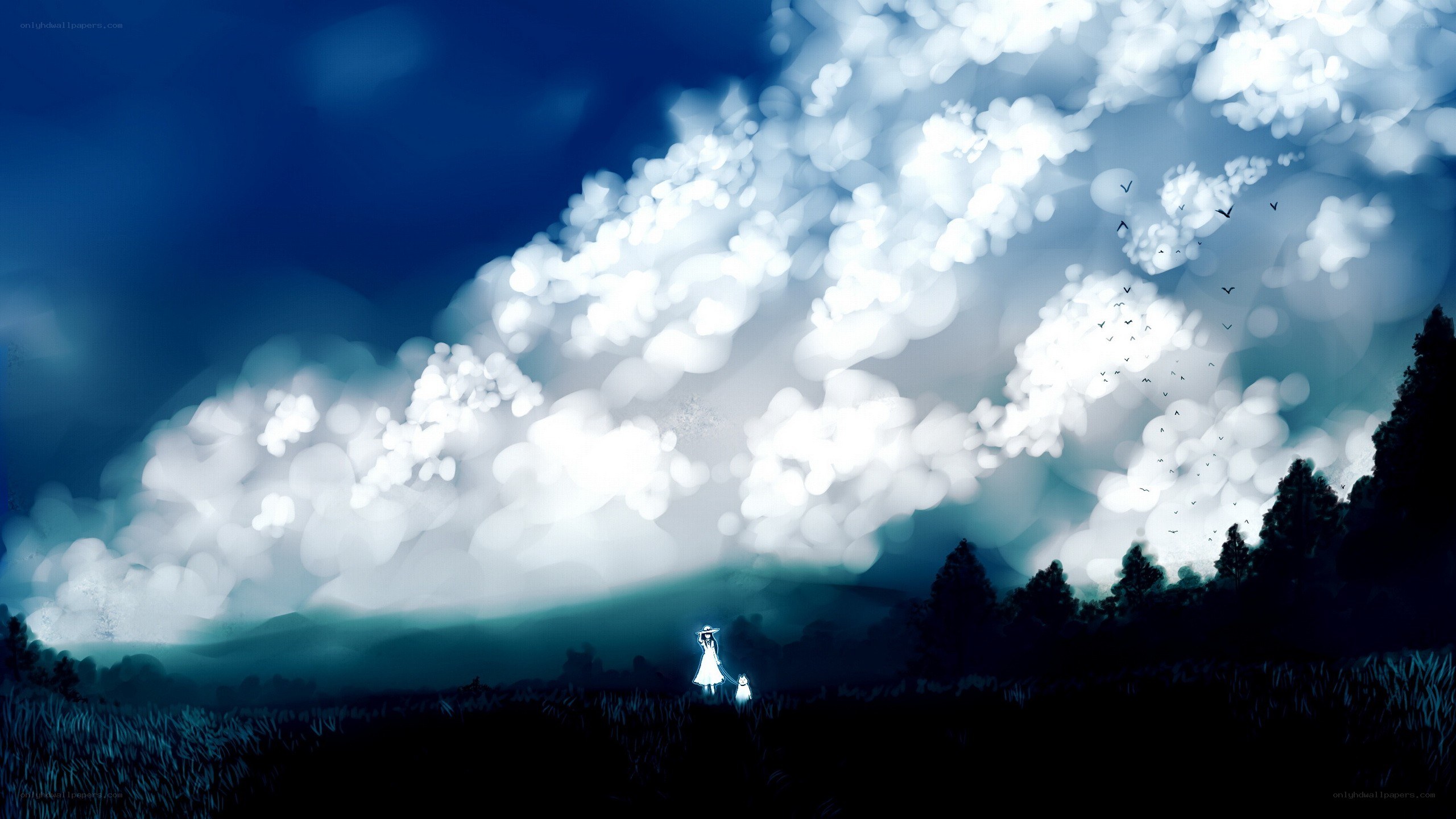 figure in a dreamy landscape