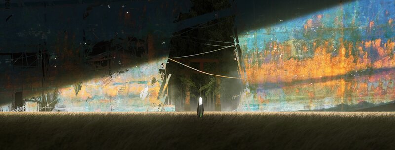 Figure in a Field — Green